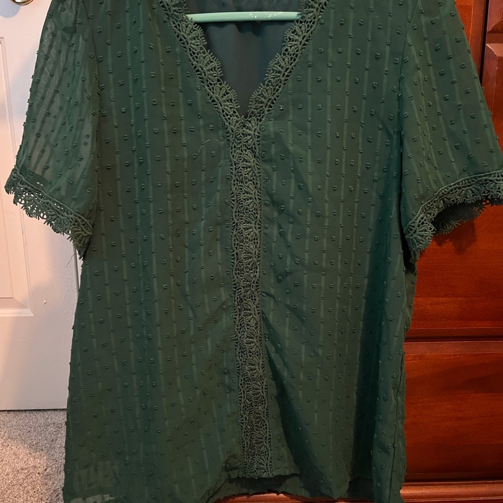 Women's Green Blouse - Size Small